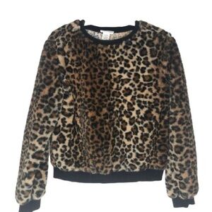 For the Republic Fuzzy Animal Print top Small